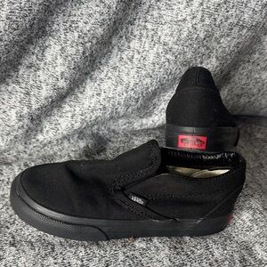 Vans kids Black Slip-On Sneakers with Red Accent